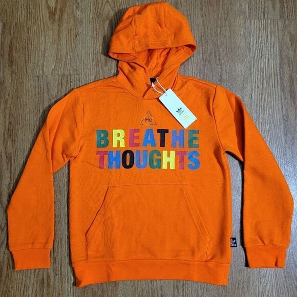 Adidas NMD Hu Pharrell Williams Humanrace Youth Medium M Orange Fleece Hoodie - Picture 2 of 14